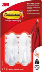 3M Command fehér öntapadós műanyag kampók, közepes, 2 db