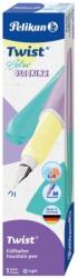 Pelikan Stilou Twist Color Blocking Light, penita M, ambidextru, 1 rezerva mare, in cutie carton, Pelikan 826228