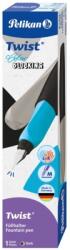 Pelikan Stilou Twist Color Blocking Dark, penita M, ambidextru, 1 rezerva mare, in cutie carton, Pelikan 826235