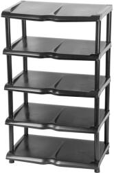 Strend Pro 5 polcos műanyag cipőtároló, fekete, 48 x 30, 5 x 86 cm (TC2531004)