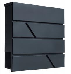 Malatec postaláda, antracit színű, horganyzott acél, 37×37×10.5cm, 2 kulcs (6238)