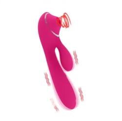 STD Vibrator Mystic Love, 10 Moduri Vibratii, 3 Moduri Suctiune, Silicon, USB, Roz, 20 cm Vibrator
