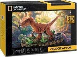 CubicFun CUBICFUN 3D puzzle játék 63 darabos National Geographic Velociraptor (306-DS1053H) (306-DS1053H)