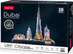 CubicFun 3D puzzle játék 182 darabos CityLine Dubaj 3D LED világítással (306-20523) (306-20523)