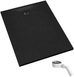 Schedpol Majestic Black Stone téglalap alakú zuhanytálca szifonnal 100x80 cm fekete 3.3506/C/ST-M6/C (33506CSTM6C)