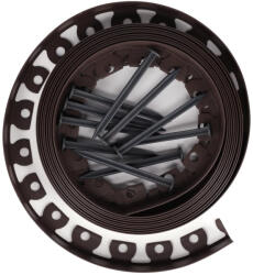 Kerti ágyásszegély szett flex barna 4 cm x 10 m 20 db leszúrótüskével (FLEX4X10B)