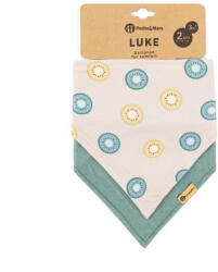 Petite & Mars Nyálkendő Luke 2 db Beige Kiwis & Misty Green - Puha, Könnyen Mosható és Stílusos Nyálkendők Babáknak 3 hónapos kortól