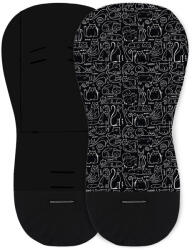 Petite & Mars Foamy Ülésbetét Babakocsiba Black Cats - Párnázott, Kényelmes és Légáteresztő Ülésbetét Mintás Kialakítással