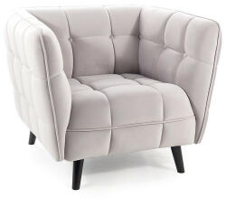 SIGNAL MEBLE Castello Velvet Luxus Fotel Világosszürke Bársony Wenge (SIG-CASTELLO1V03)
