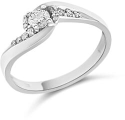 ÉkszerM Fehérarany Brill Köves Gyűrű (méret: 53) AU 94173