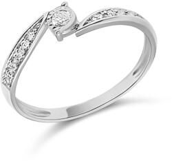 ÉkszerM Fehérarany Brill Köves Gyűrű (méret: 54) AU 94174