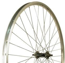  Kerék 622-es első duplafalú remerx ezüst felni menetes alu. agy fekete trekking