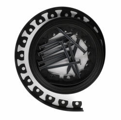 Kerti ágyásszegély szett flex fekete 5 cm x 10 m 20 db leszúrótüskével (FLEX5X10F)