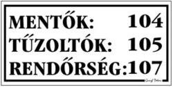 Gungl dekor Piktogram Mentő, tűzoltó tel. számok fehér (000/ 260F) - nyomtassingyen