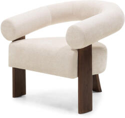  Krém design fotel KOKEI ALIA, dió színű dekor Alia 03