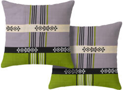 2 darabos DANIELA dekorációs párnahuzat szett, 45x45 cm, zöld