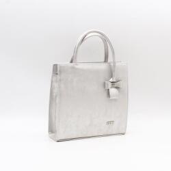 Via55 ezüst márványos / masnis rostbőr női kézi / válltáska 1519