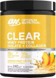 Optimum Nutrition Clear Whey Protein Isolate + Collagen 240 g, nyári gyümölcs jeges tea