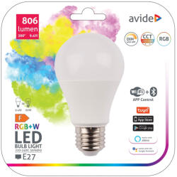 Avide Smart LED Globe A60 9.4W E27 RGB+W WIFI + BLE APP Control (ASG27RGBW-9-4W-WIBLE)