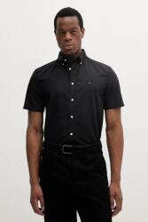 Tommy Hilfiger pamut ing férfi, galléros, fekete, regular, MW0MW37584 - fekete M