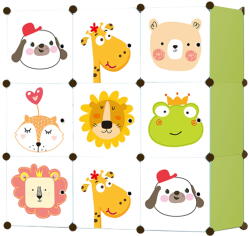 Klubfotel Tárolórendszer gyerekeknek - Animal zöld