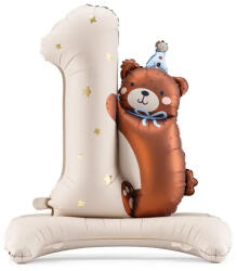 PartyDeco S. r. o Fólia lufi, 1. születésnapra, Macival, 81 x 72 cm