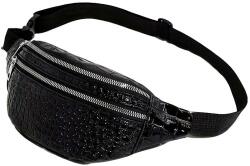  Női övtáska-krokko- Lakk- Fekete- (cq28511-1-1-1-1)