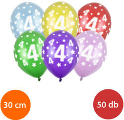 PartyDeco S. r. o Lufi, nagy csomag, évszámos (4), metál, 50 db/cs/vegyes színekben