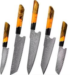  KU-38063 damaszk konyhakés készlet - Narancssárga