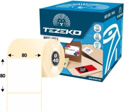 Tezeko 80 * 80 mm, műanyag etikett címke (1000 címke/tekercs) (M0800008000-004)