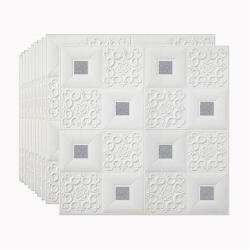 HOZRO Tapet 3D autoadeziv, Model pentru Tavan/Perete, design modern, foarte usor de montat, Alb/Gri