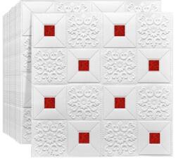 HOZRO Tapet 3D autoadeziv, Model pentru Tavan/Perete, design modern, foarte usor de montat, Alb/Rosu