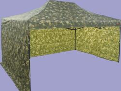 Expodom Gyorsan összecsukható sátor 3x4, 5 m - acél, 3 oldalfal, Terepszínű