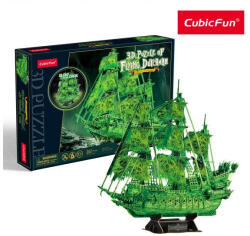  3d puzzle: Bolygó Hollandi Fluoreszkáló kalózhajó makett - cubicfun