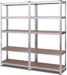 Plus Mobilier Raft dublu Premium 2000x2400x600 mm (HxLxl), otel galvanizat cu 5 polite MDF, 1750 kg, montaj fara surub, PLUS (5 ani garantie) gri 5 Raft metalic 175 kg Otel Uz casnic (61004187) Dulap arhivare