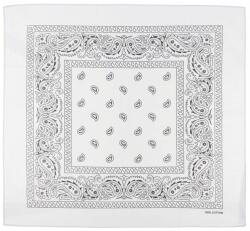 MFH Шал, бяло-черен, приблизително 55 x 55 cm, памук (16403L)