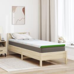 vidaXL Топер за матрак Бяло и зелено 80 x 200 cm Жакардова тъкан (4106155)