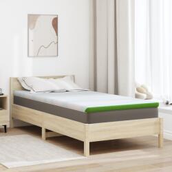 vidaXL Топер за матрак Бяло и зелено 90 x 190 cm Жакардова тъкан (4106156)