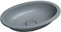 Omnires Shell M+ mosdótál 48x31 cm ovális alulról beépíthető szürke/kő matt SHELL480UPAG (SHELL480UPAG)