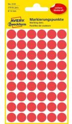 Avery-Zweckform Kerek címkék 12 mm, Avery piros