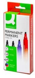 Q-CONNECT permanens marker készlet, ferde hegyű, 4 db-os