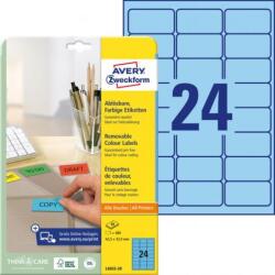 Avery Zweckform Avery levehető címkék 63, 5x33, 9 mm, kék