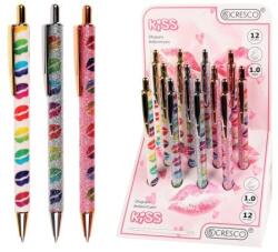 Cresco Golyóstoll Kiss 1, 0 mm, kék, mix