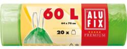 Alufix Kihajtható szemeteszsákok 60 l / 20 db, 15 mikron, 64 x 70 cm, zöld, HDPE