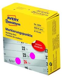 Avery Zweckform 10 mm-es kerek címkék, Avery lila, adagolóban