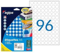 agipa A5 kerek címkék 15 mm kék