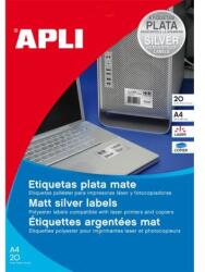 APLI Poliészter címkék 63, 5x29, 6 mm APLI A4 20 lap ezüst