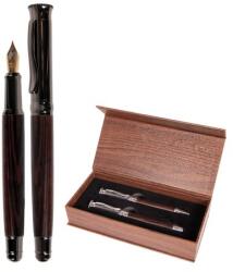 Cresco Golyóstoll + golyóstoll IMMPRESSIVE - készlet dobozban (sötét fa utánzata)