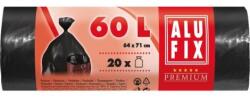 Alufix Szemeteszsákok 60 l / 20 db, 15 mikron, 64 x 71 cm, fekete, HDPE