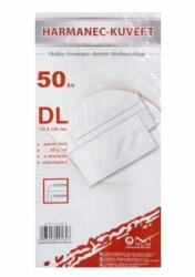 Harmanec-Kuvert Boríték DL 110x220 mm öntapadós, ablakkal, 50 db